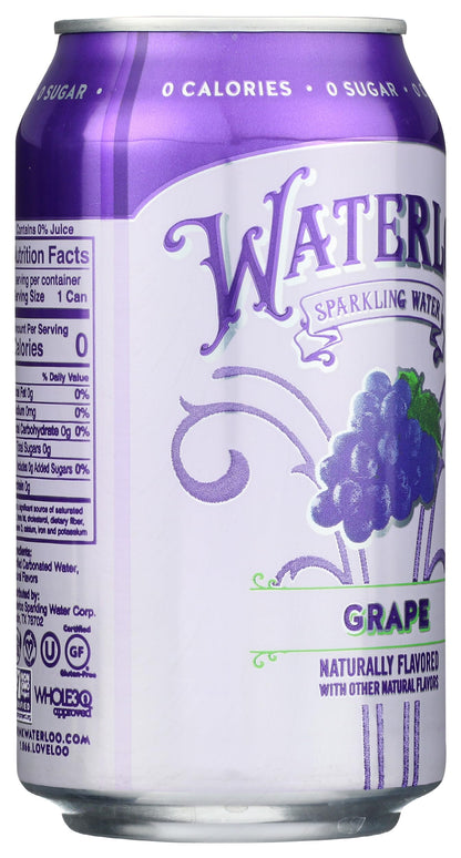 Waterloo Sparkling Water Waterloo Grape Sparkling Water, 12 Fl Oz