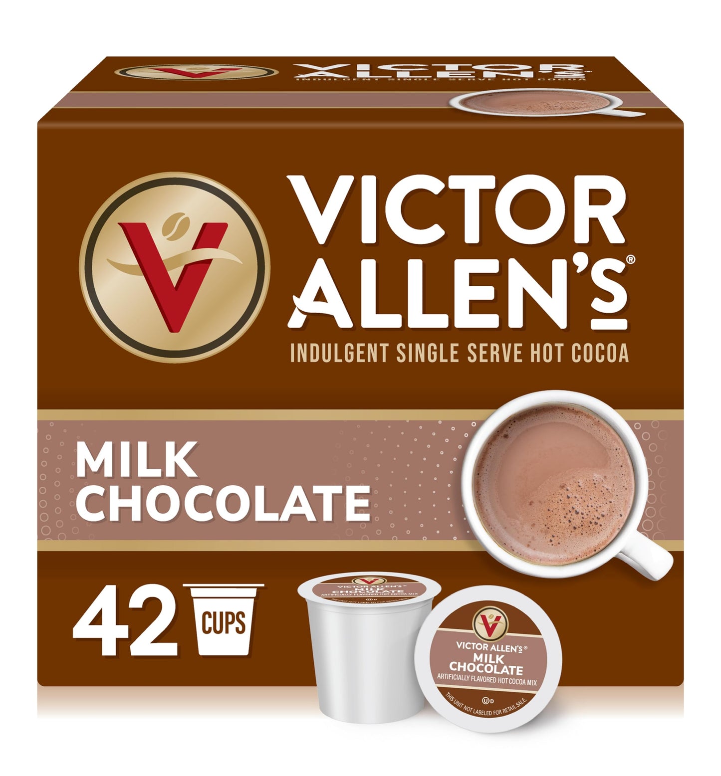 Victor Allen's Milk Chocolate Flavored Hot Cocoa Mix, 42 Count, Single Serve K-Cup Pods for Keurig K-Cup Brewers