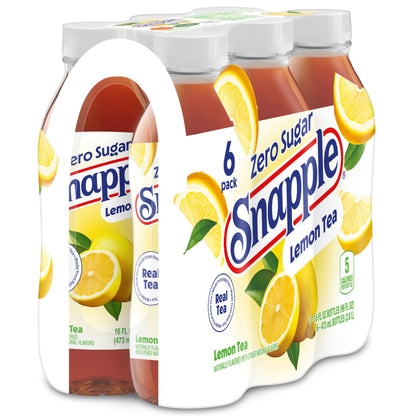 Snapple Diet Lemon Tea, 16 fl oz recycled plastic bottle, 6 pack