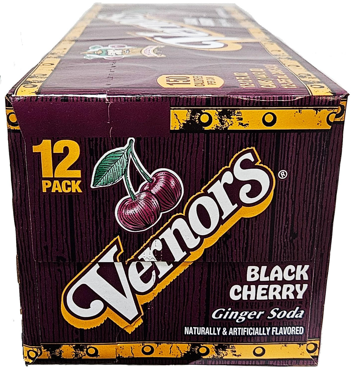 Vernors ginger ale (soda) Black Cherry flavored soda pop, 12-fluid ounce cans, 12-count fridge pack