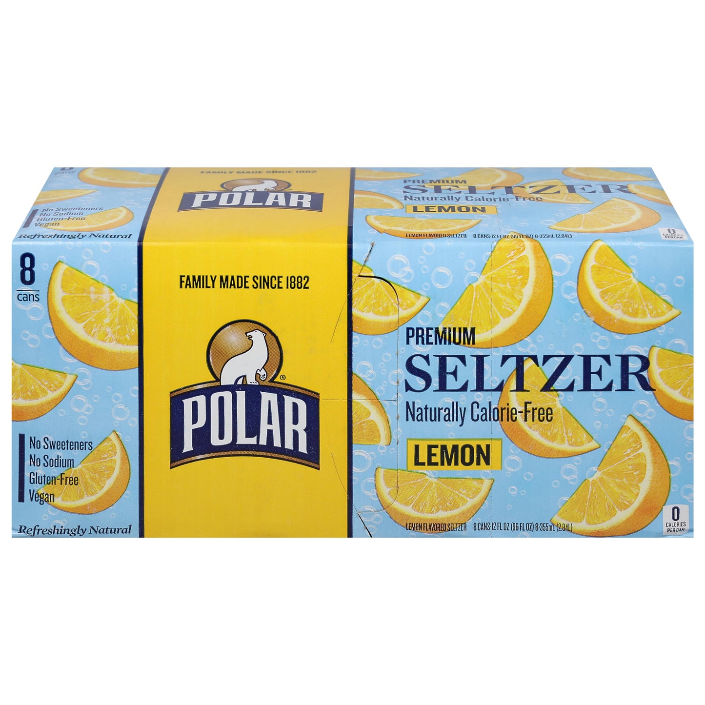 Polar, Lemon Seltzer Cans, 8 Pack