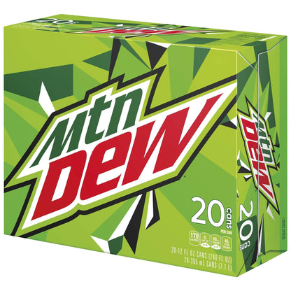 Mtn Dew Soda, 12oz Cans, (20 Pack)