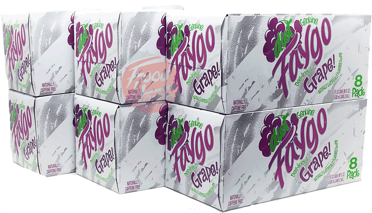 Diet Faygo Grape! flavored soda pop. 8-pack 12-fl. oz. cans in box (1)