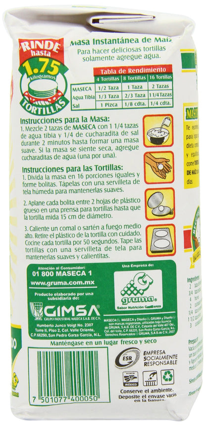 White Maseca Corn Flour 1 Kg (Pack of 2)