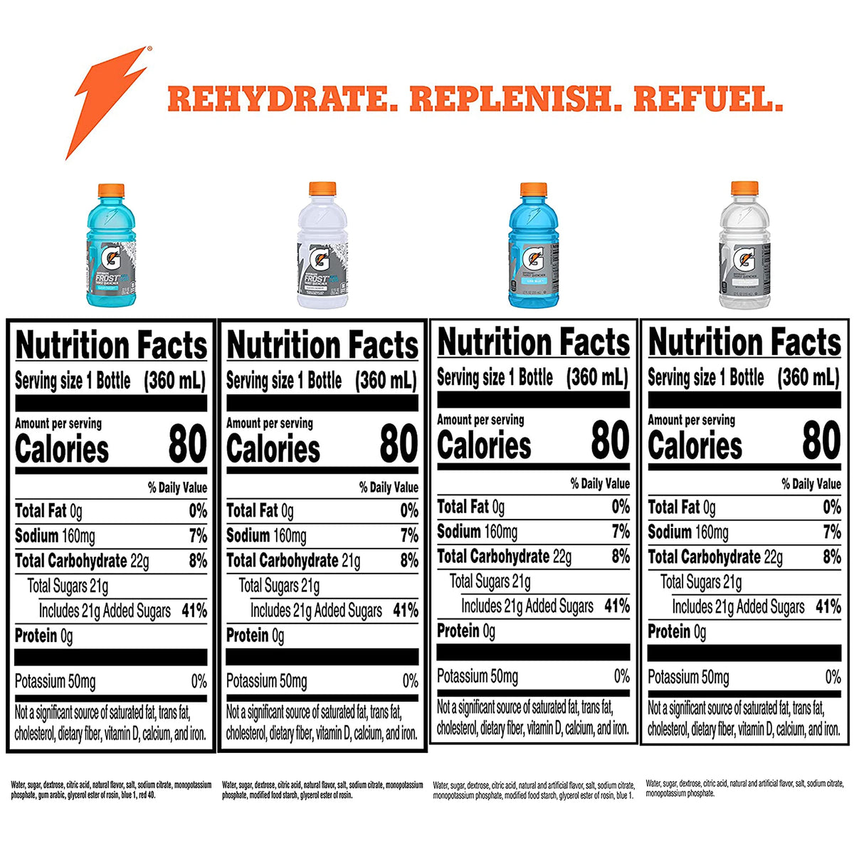 Gatorade Thirst Quencher, Frost Variety Pack, 12 Fl OZ (Pack of 24)