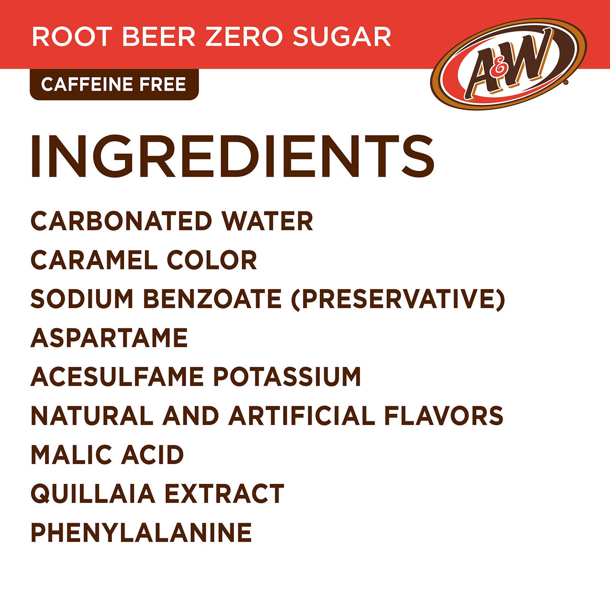 A&W Zero Sugar Root Beer Soda, 12 fl oz cans, 12 pack