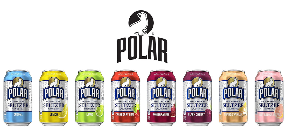Polar Beverages All Flavor Variety Pack | Carbonated Flavored Sparkling Water, 12 Fl Oz Cans, Natural Flavors | Pack of 15