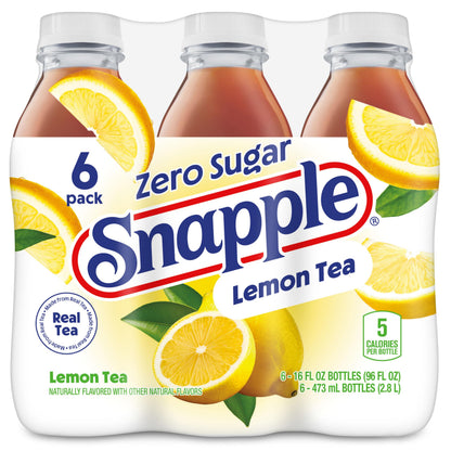 Snapple Diet Lemon Tea, 16 fl oz recycled plastic bottle, 6 pack