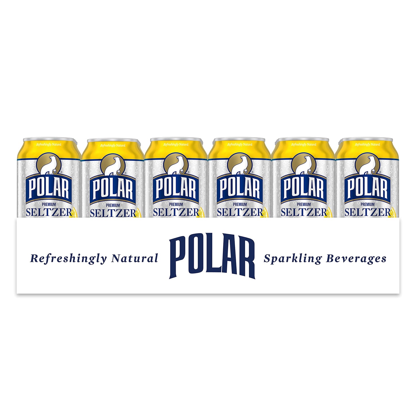 Polar Seltzer Water Lemon, 12 fl oz cans, 24 pack