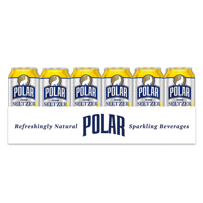 Polar Seltzer Water Lemon, 12 fl oz cans, 24 pack