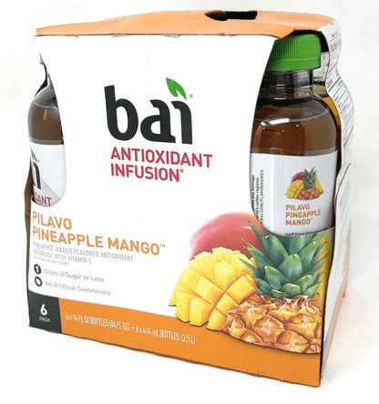Bai Antioxidant Infusion Vitamin C Flavored Water - Pilavo Pineapple Mango 14oz - 6 bottles