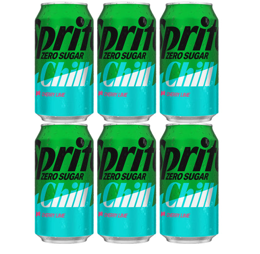BAY AREA MARKETPLACE Sprite 12 oz. can (Pack of 6) (Chill Zero Sugar, Cherry Lime 6pk.)