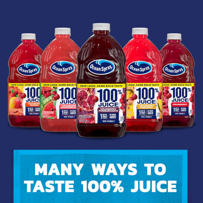 Ocean Spray® 100% Juice Cranberry Grape Juice Blend, 64 Fl Oz Bottle (Pack of 8)