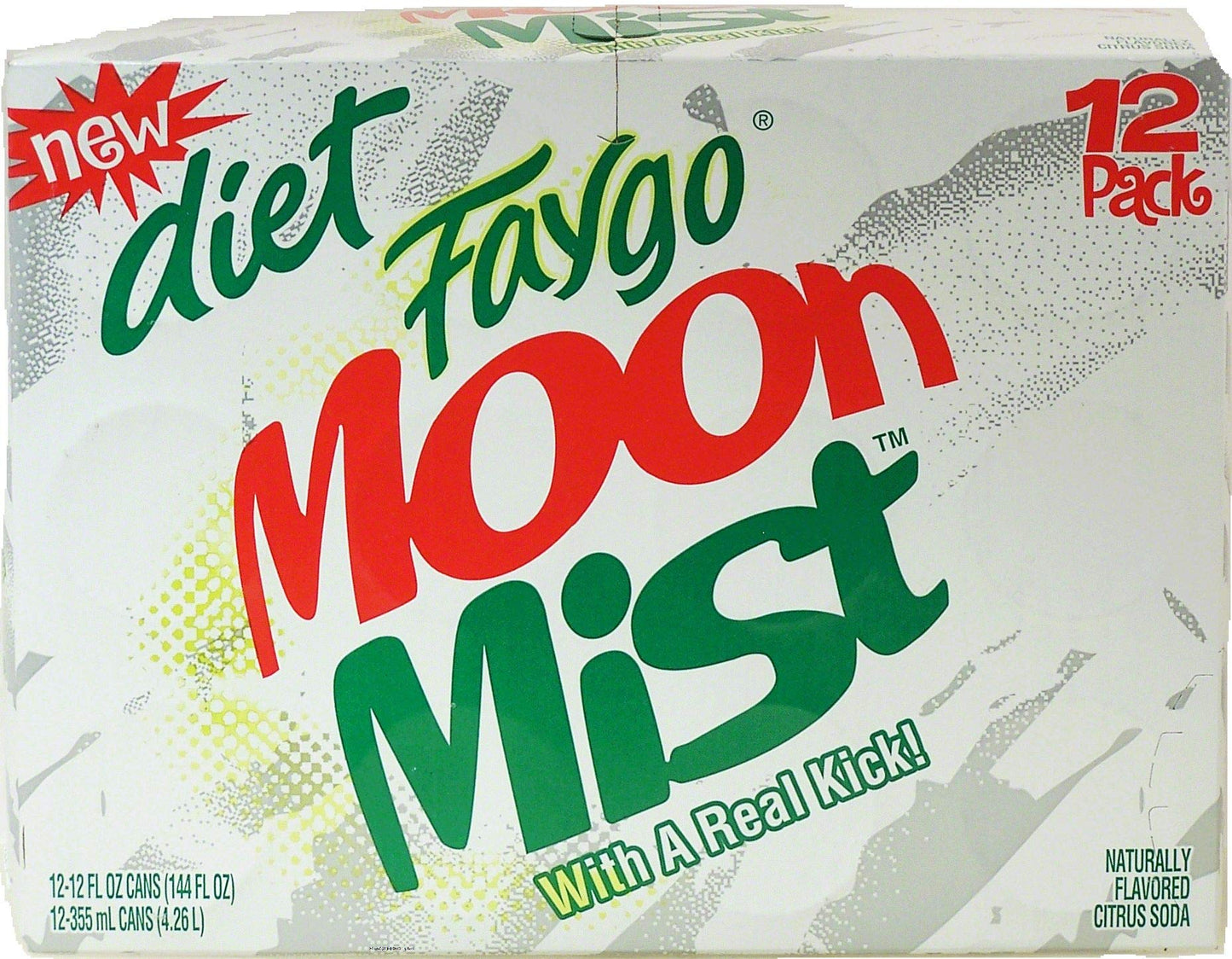 Faygo Moon Mist DIET citrus soda pop, 12-fluid ounce cans 12-pack suitcase box