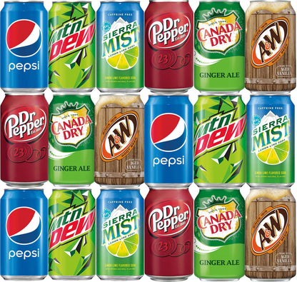 BGM Soda Assortment 18 Pack, Refrigerator Restock Kit (216 fl oz)