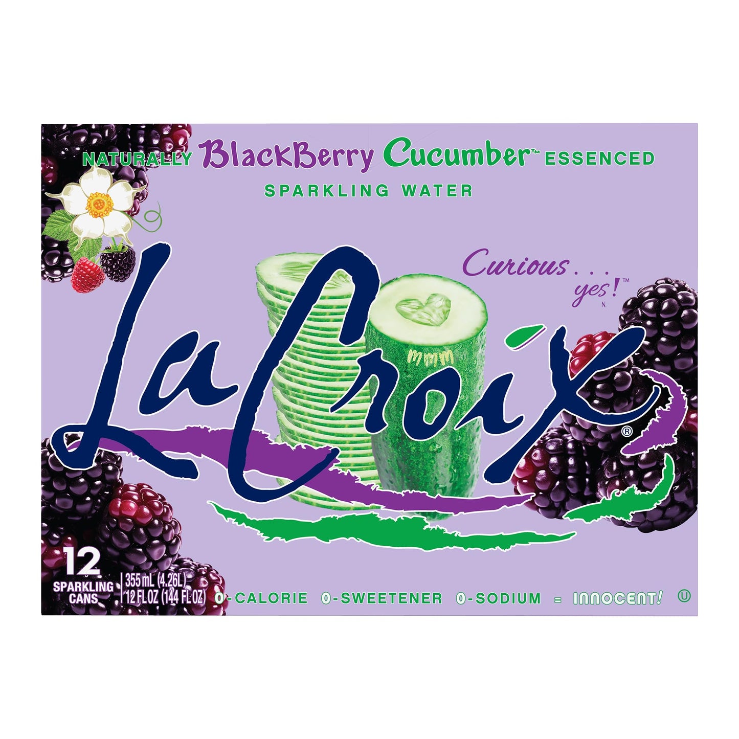 La Croix Sparkling Water, Blackberry Cucumber, 12-Pack Zero Sugar, Zero Calories, Zero Sodium