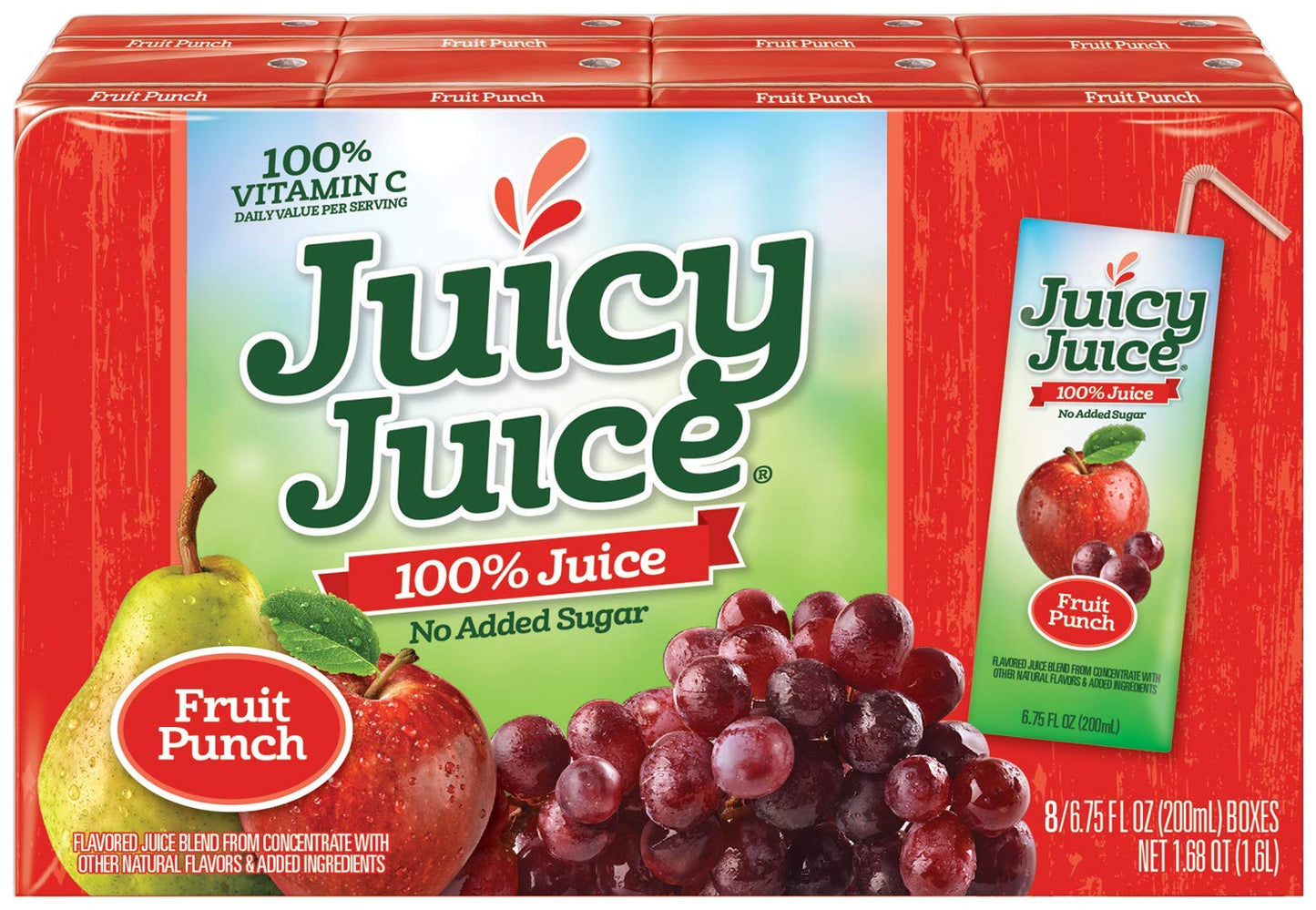 Juicy Juice Slim 8 Pack, Grape, 6.75 Ounce Boxes (Pack of 4)