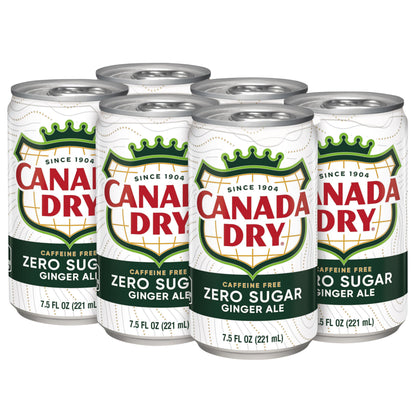 Diet Canada Dry Ginger Ale Soda, 7.5 Fl Oz Cans, 6 Pack
