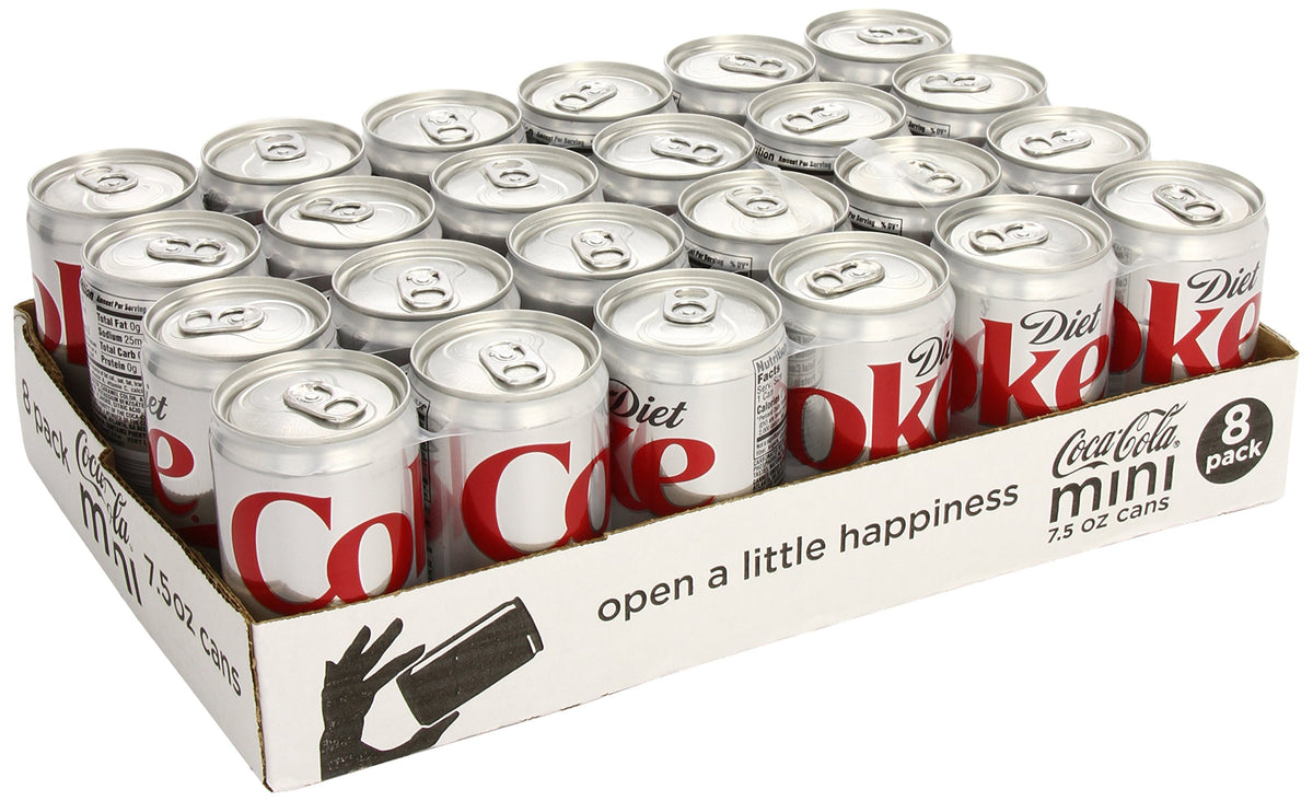 Diet Coke Mini-Cans, 7.5 fl oz (Pack of 24)