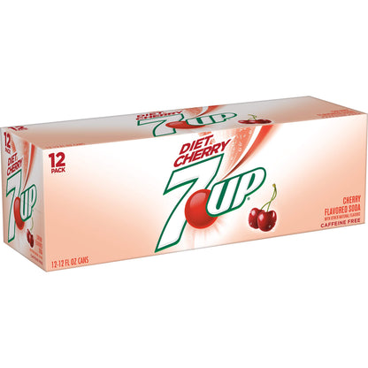 7UP Diet Cherry Flavored Lemon Lime Soda, 12 Fl Oz (Pack Of 12)