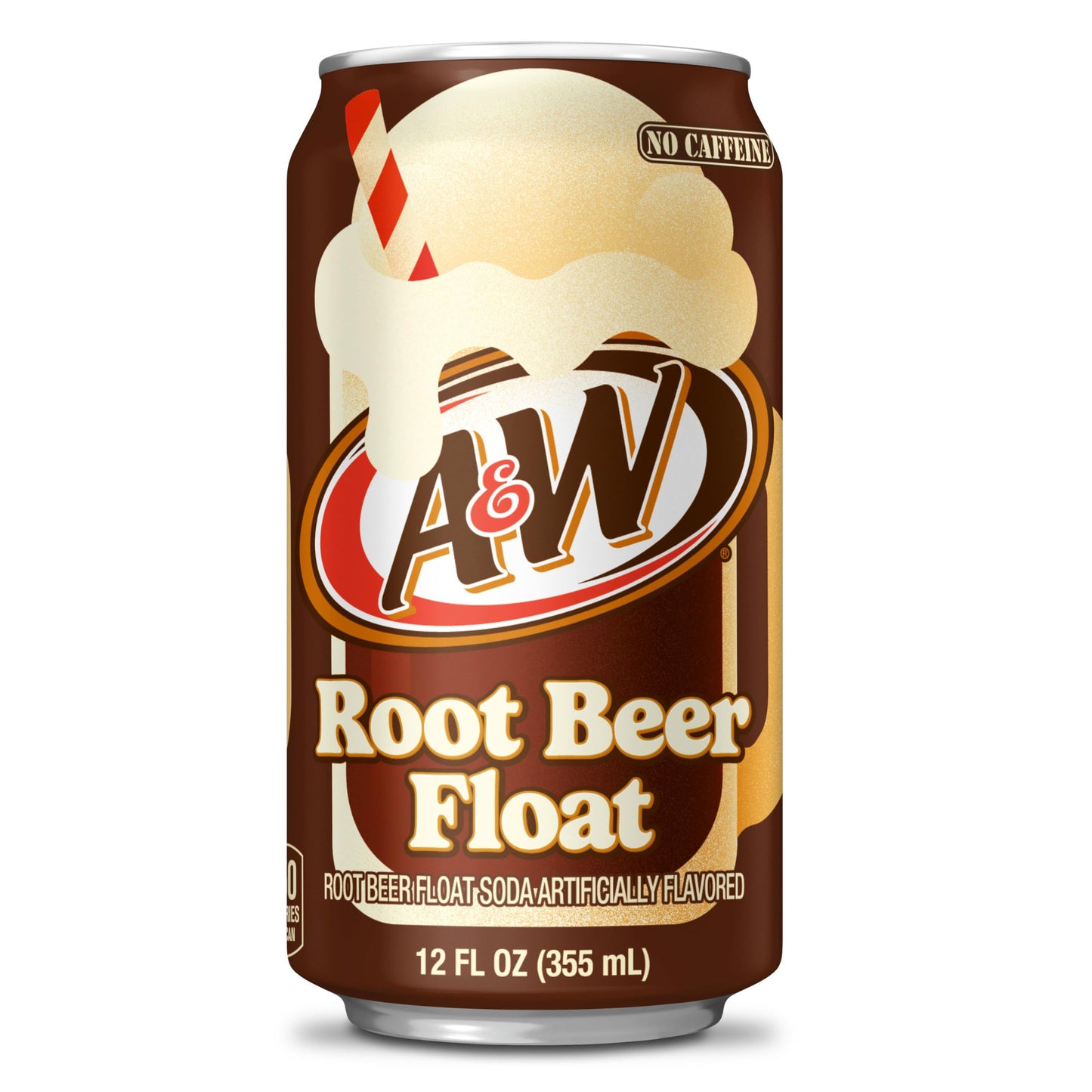A&W Root Beer Float Soda, 12 fl oz cans, 12 pack