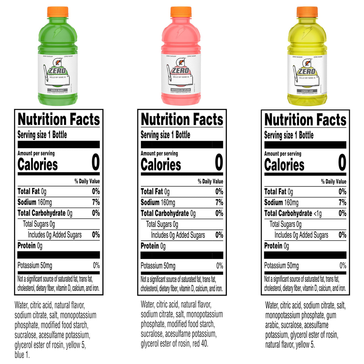 Gatorade Zero Kids Variety Pack, (Apple, Watermelon, Lemon Lime), 12 Fl Oz (Pack of 24)