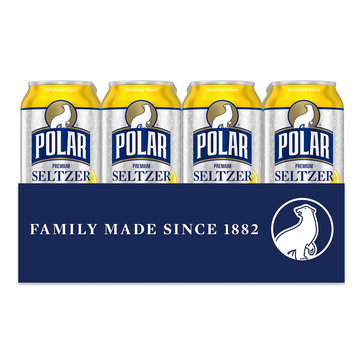 Polar Seltzer Water Lemon, 12 fl oz cans, 24 pack