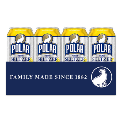 Polar Seltzer Water Lemon, 12 fl oz cans, 24 pack