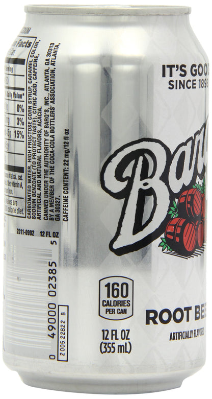 Barq's Root Beer, 12 Oz. Cans, Case of 24