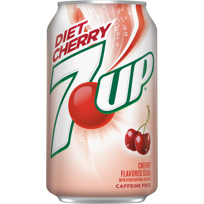 7UP Diet Cherry Flavored Lemon Lime Soda, 12 Fl Oz (Pack Of 12)