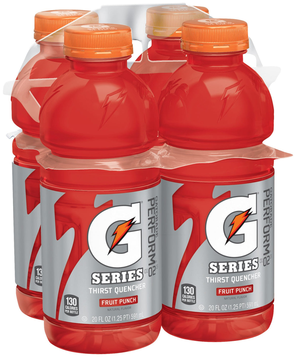 Gatorade Thirst Quencher Sports Drink, Fruit Punch, 20oz Bottles, 4 Pack, Electrolytes for Rehydration