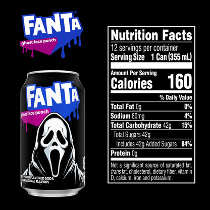 Fanta Ghost Face Punch Fridge Pack Cans, 12 fl oz, 12 Pack