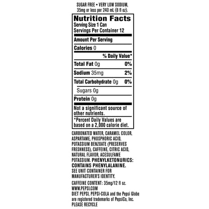 Diet Pepsi Cans, 12 FlOz, 12 Count