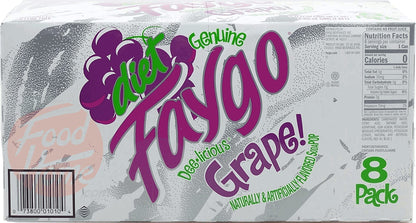 Diet Faygo Grape! flavored soda pop. 8-pack 12-fl. oz. cans in box (1)