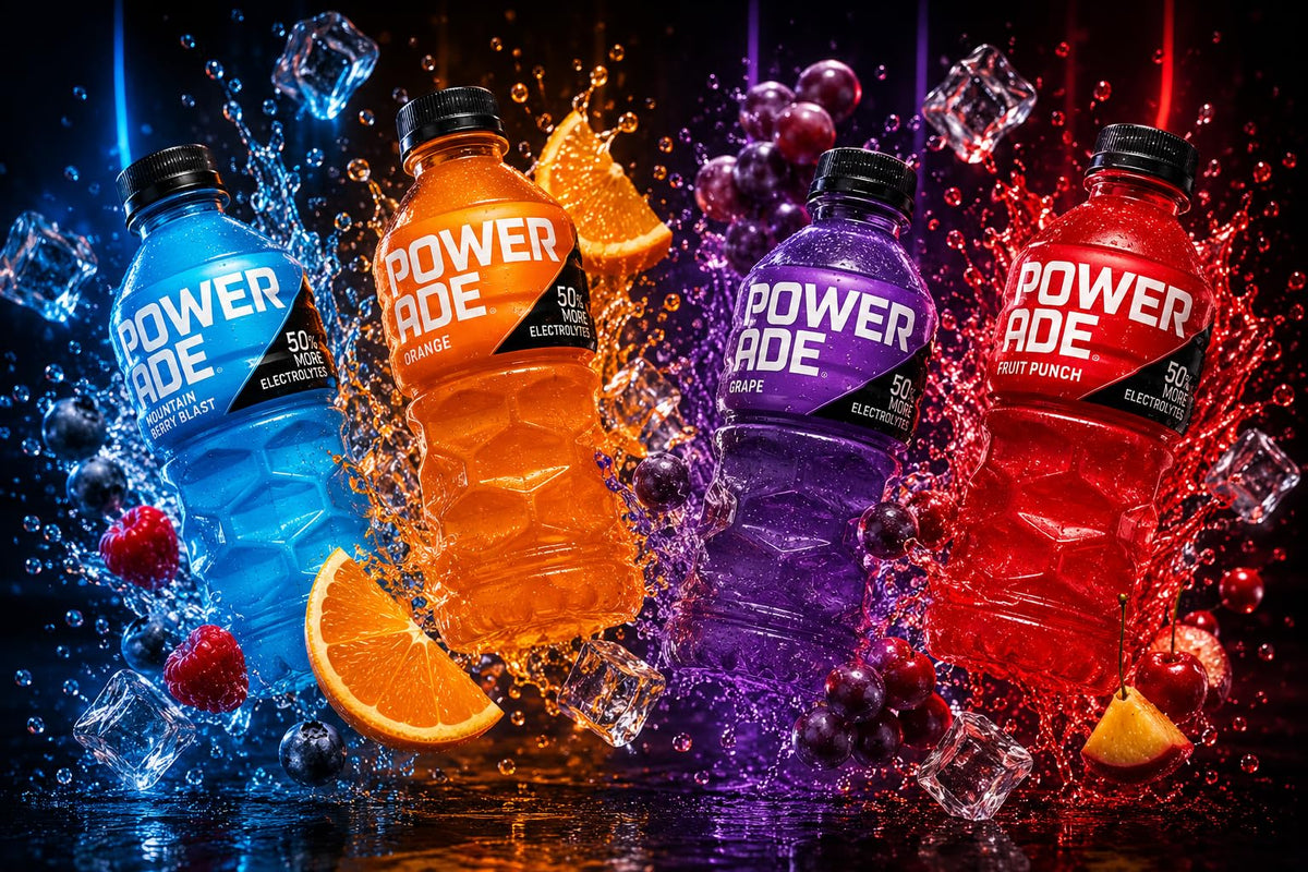 Powerade Sports Drink Variety Pack, 20 oz Bottles (12 Pack) – Mountain Berry Blast, Orange, Grape & Fruit Punch – Electrolyte Hydration for Sports, Workouts & Recovery