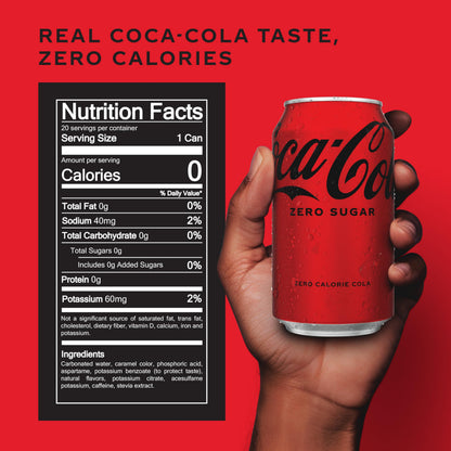 Coke Zero Sugar Diet Soda, 12 Fl Oz (pack of 20)