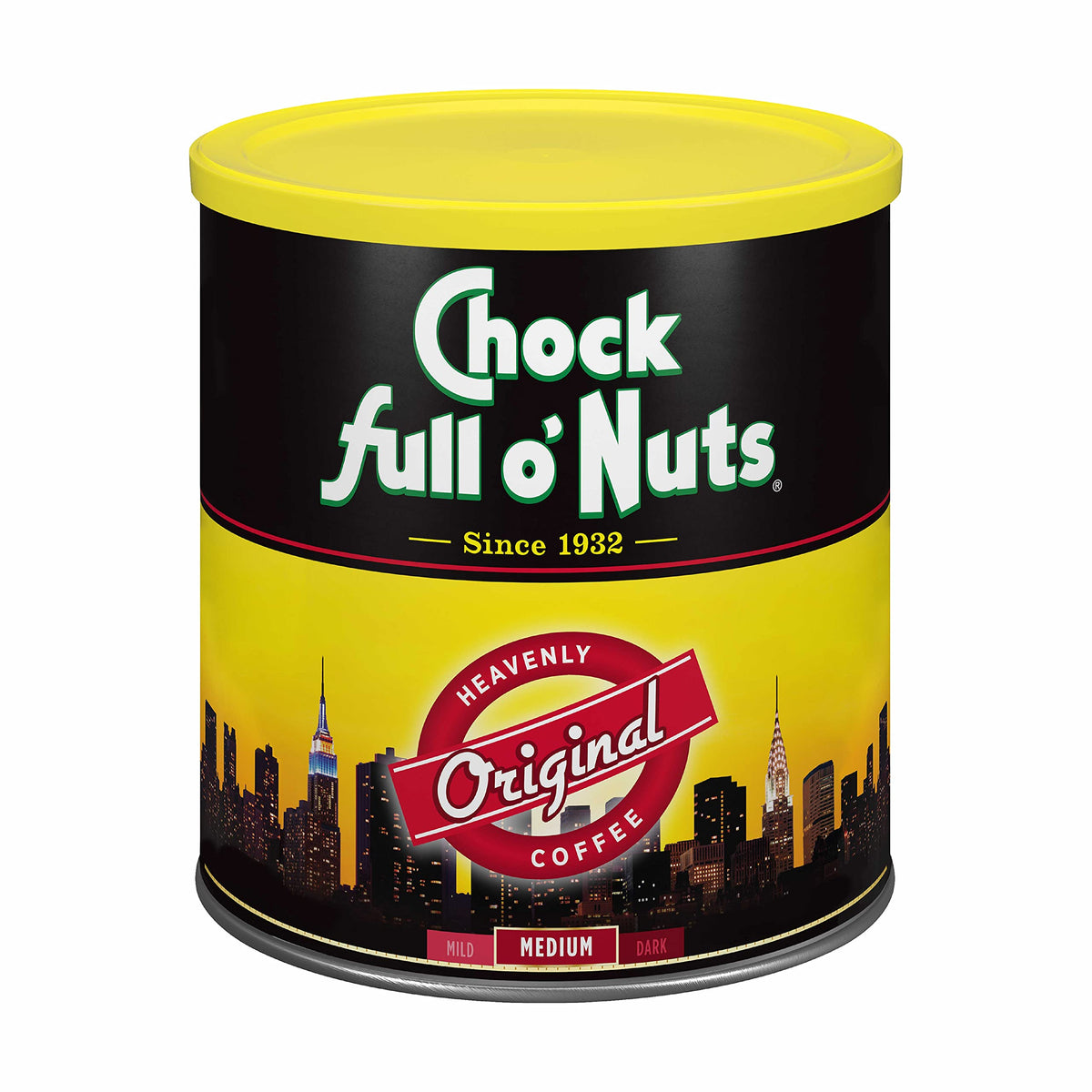 Chock Full o' Nuts Ground Coffee - Heavenly Original Half Caffeine, 24 oz