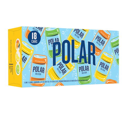 Polar Seltzer Water Citrus Variety Pack, 12 fl oz cans, 18 pack