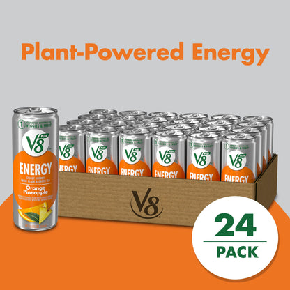 V8 +ENERGY Orange Pineapple Energy Drink, 8 Ounce Can (Case Of 24)