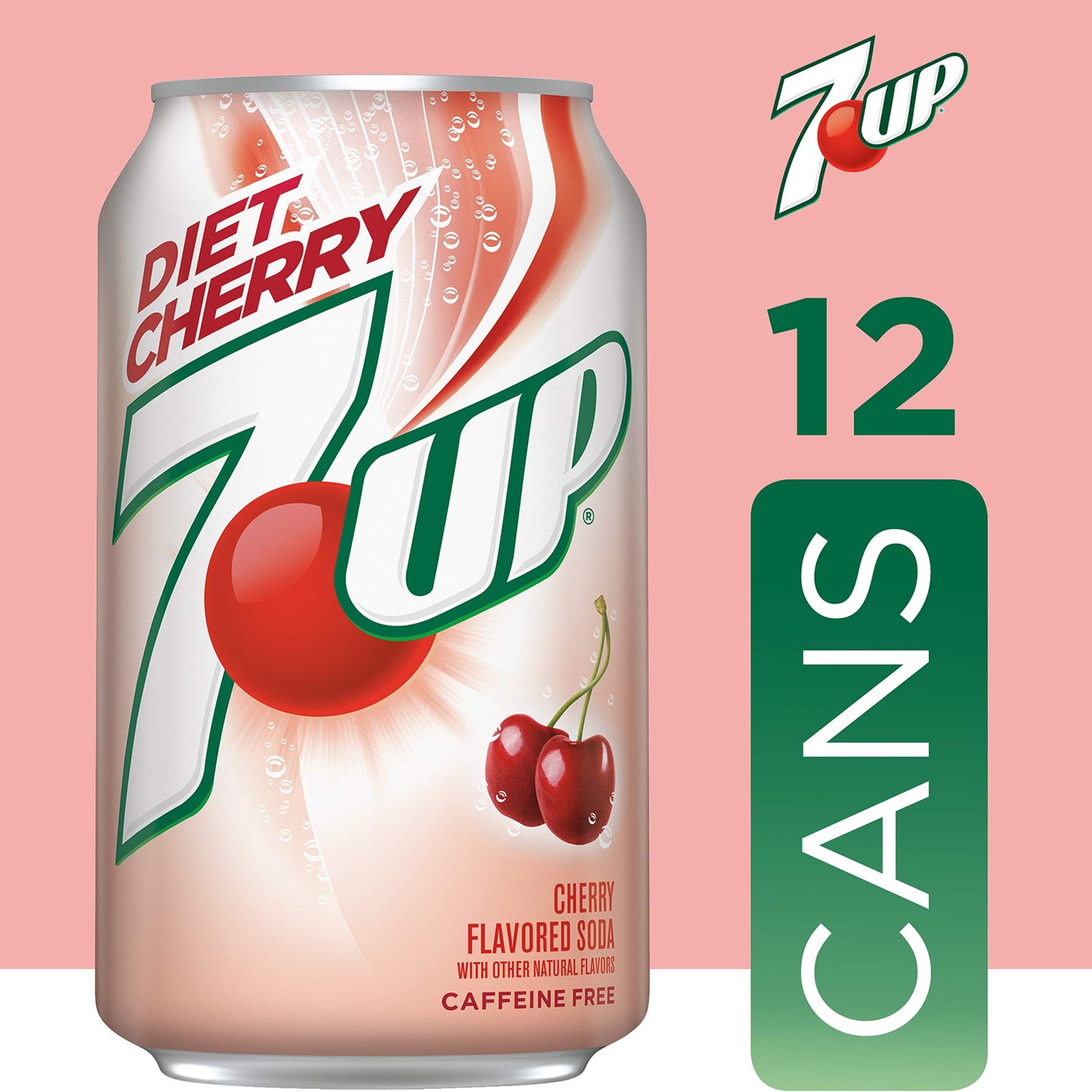7UP Diet Cherry Flavored Lemon Lime Soda, 12 Fl Oz (Pack Of 12)