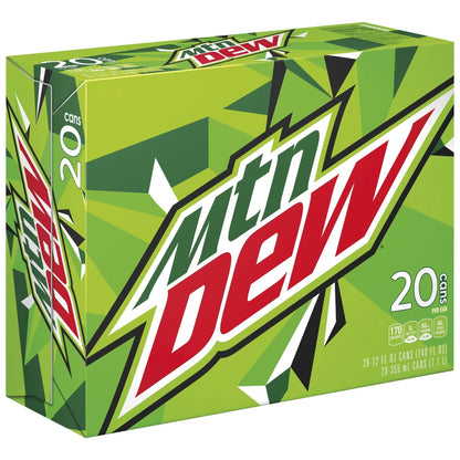 Mtn Dew Soda, 12oz Cans, (20 Pack)