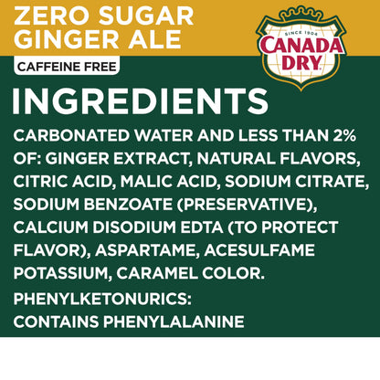Diet Canada Dry Ginger Ale Soda, 7.5 Fl Oz Cans, 6 Pack