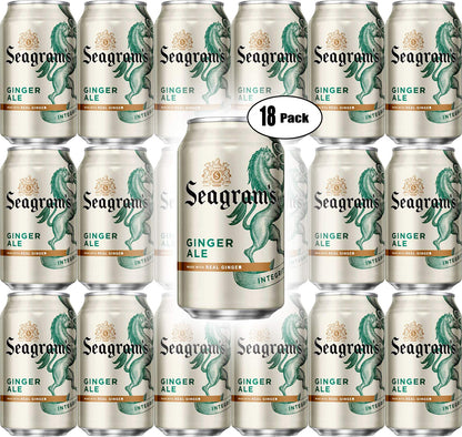 Seagram's Ginger Ale, 12 oz Can (Pack of 18, Total of 216 Oz)