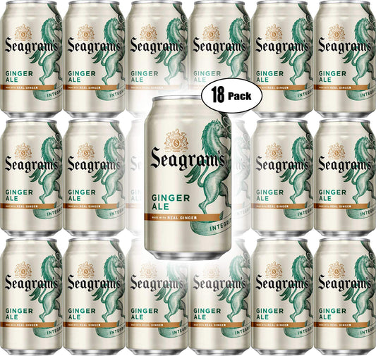 Seagram's Ginger Ale, 12 oz Can (Pack of 18, Total of 216 Oz)