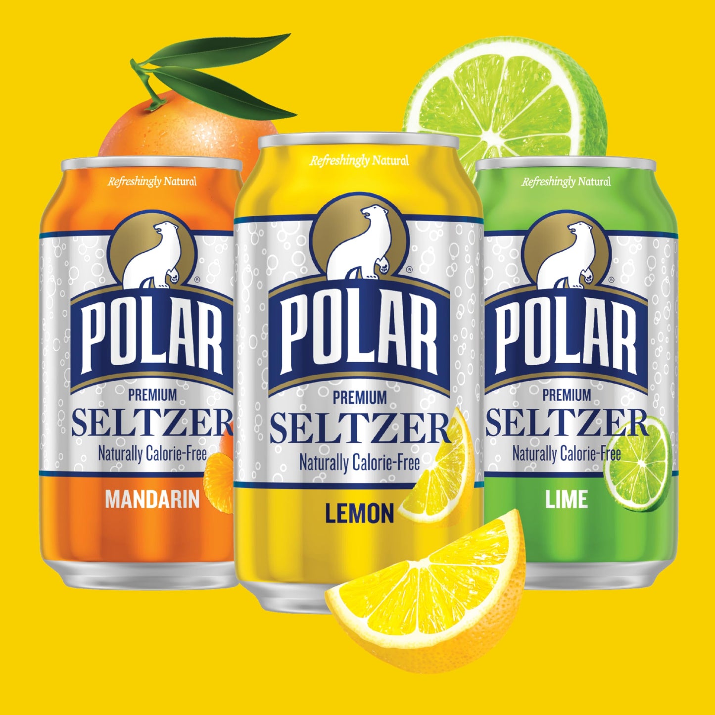 Polar Seltzer Water Citrus Variety Pack, 12 fl oz cans, 18 pack