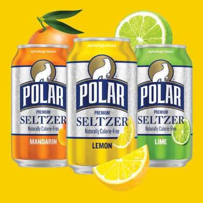 Polar Seltzer Water Citrus Variety Pack, 12 fl oz cans, 18 pack