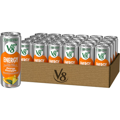V8 +ENERGY Orange Pineapple Energy Drink, 8 Ounce Can (Case Of 24)