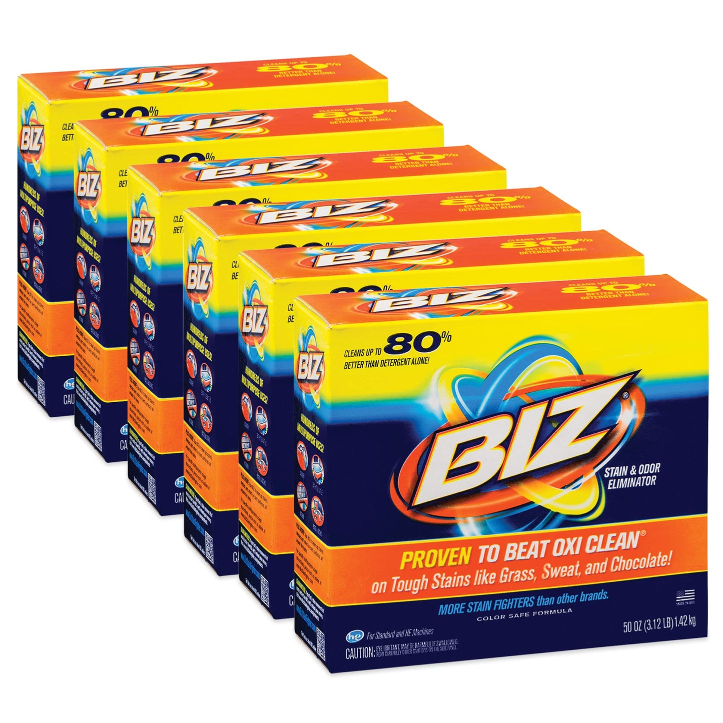 BIZ - CRB-80575225525 Biz Laundry Detergent Powder Booster, Stain & Odor Removal - 50 Ounces