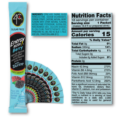 4C Energy Rush Berry (4.96 Ounce, Pack of 1)