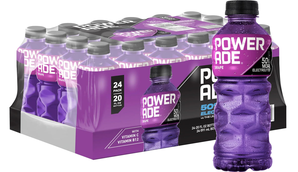 POWERADE Sports Drink Grape, 20 Ounce, Can (Pack of 24)